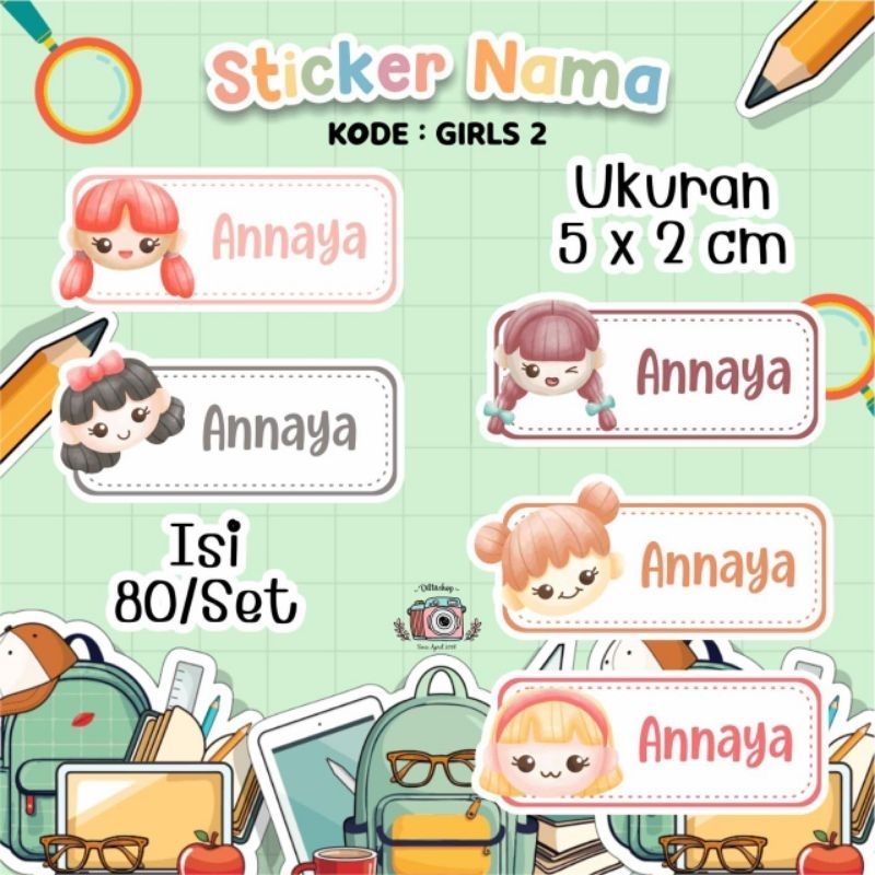 

Stiker nama // Tulis kode di pesan