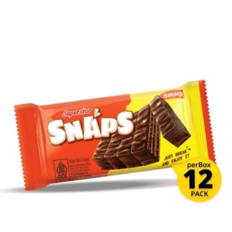 

Superstar Snap Wafer Triple Cokelat Chocolate Cemilan & Snack Wafer Chocolate|1Sachet| 1Box 12x28g