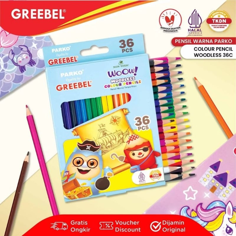 

PARKO Pensil Warna 36 Warna Woodless Series By GREEBEL / Pensil Warna PARKO 36 Warna Woodless By GREEBEL