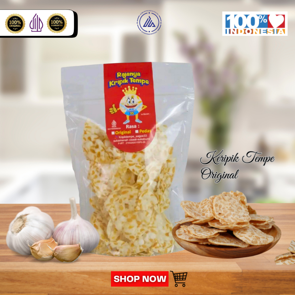 

Keripik Tempe Original/Cemilan Kripik Tempe/Makanan Ringan Kripik Tempe Rasa Original