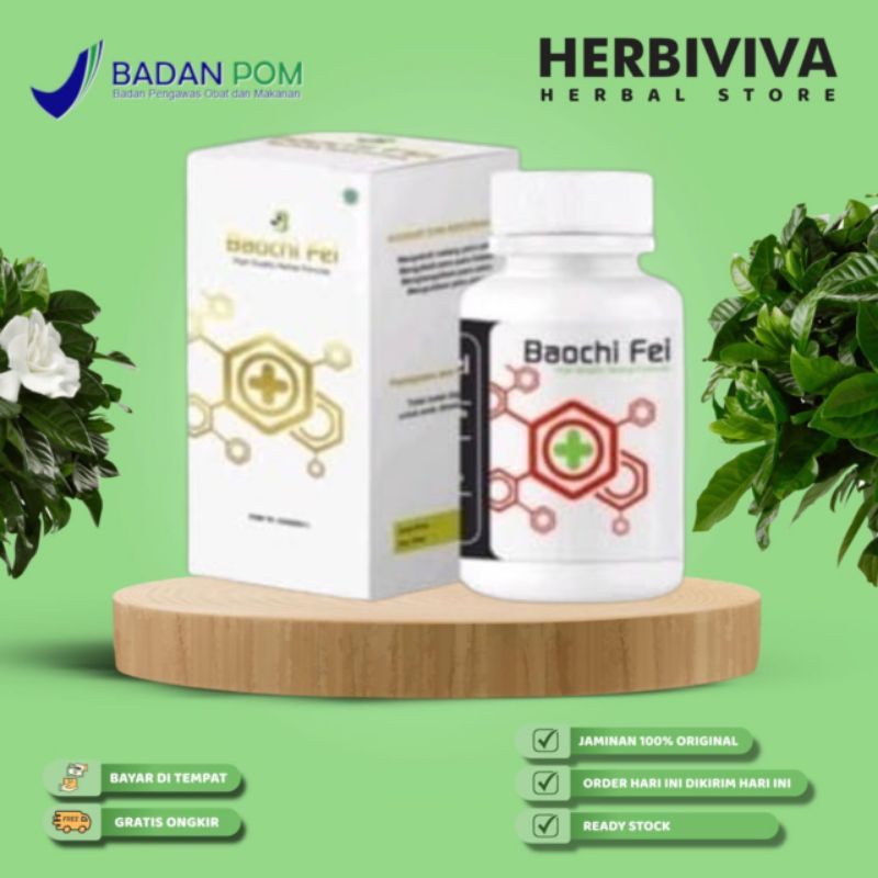 BAOCHI FEI HERBAL CINA MENGOBATI BATUK ASMA SESAK NAFAS NYERI DADA ISI 30 KAPSUL ORIGINAL 100%