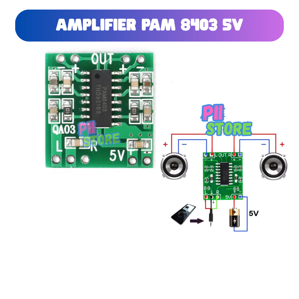 MODULE MINI POWER AMPLIFIER PAM8403 MINI 2-8W SPEAKER 2.5V-5.5V CLASS D 8403 SOUND CARD