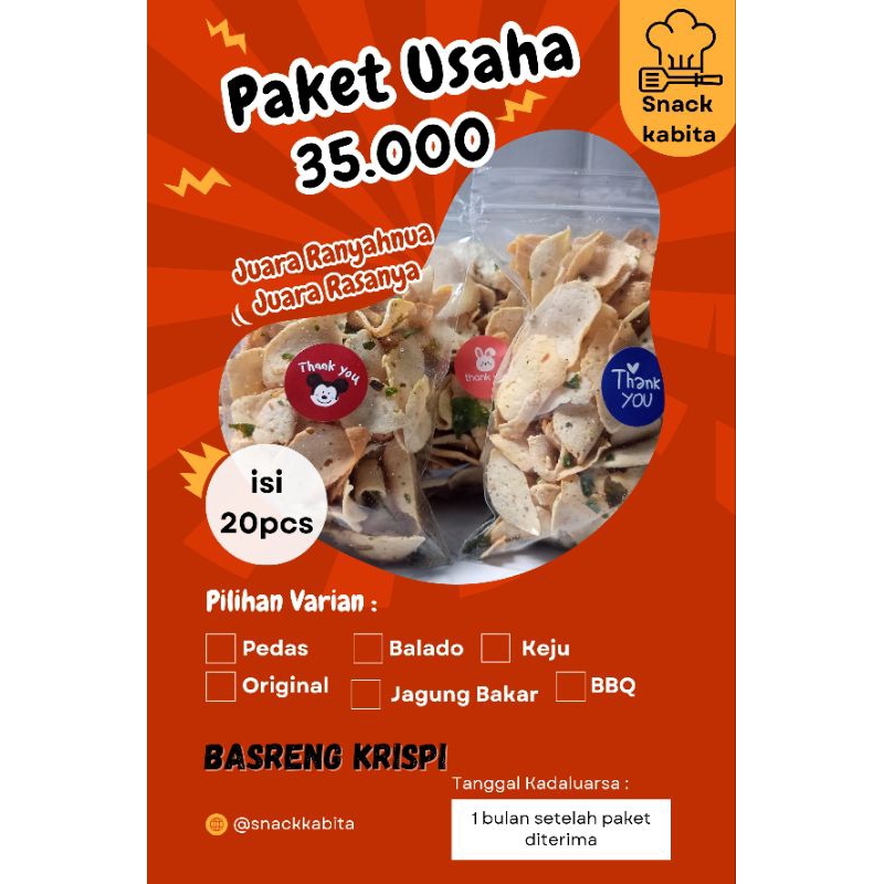 

(Untuk dijual lagi) !!! PAKET RESELLER BASRENG DAUN JERUK ISI 20PCS