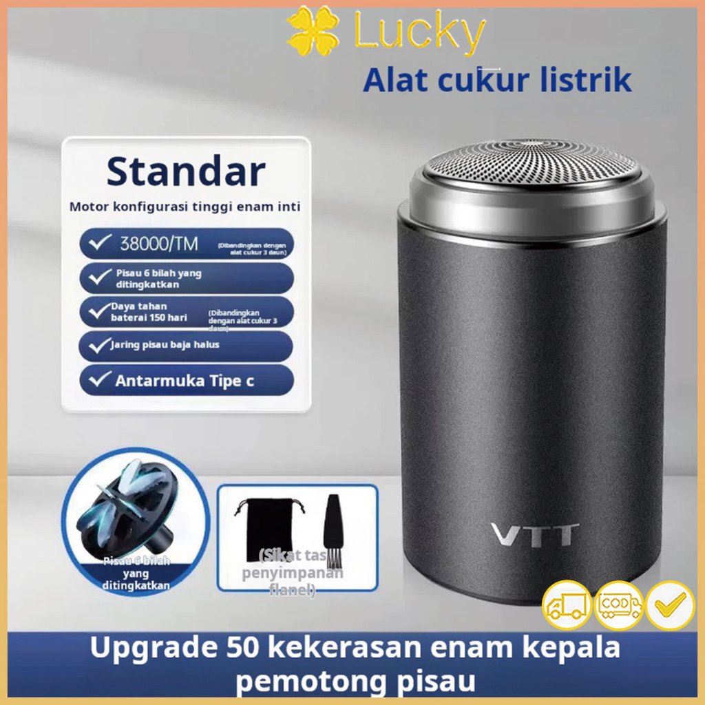 Alat cukur listrik Jerman VTT resmi asli seluruh tubuh dapat dicuci mini perjalanan alat cukur porta