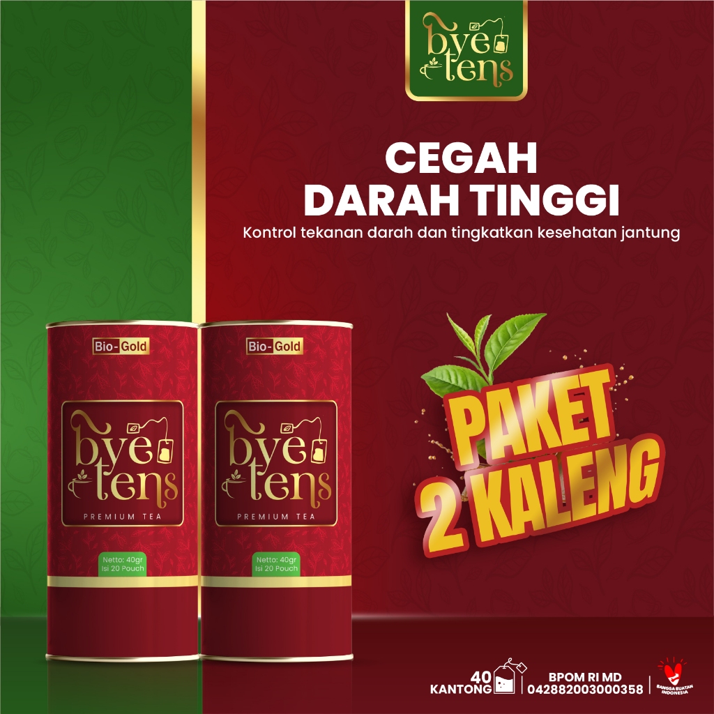 

Paket 2 Kaleng Teh Bye Tens Bio Gold Premium Tea Solusi Alami Menjaga Tekanan Darah Dan Jantung