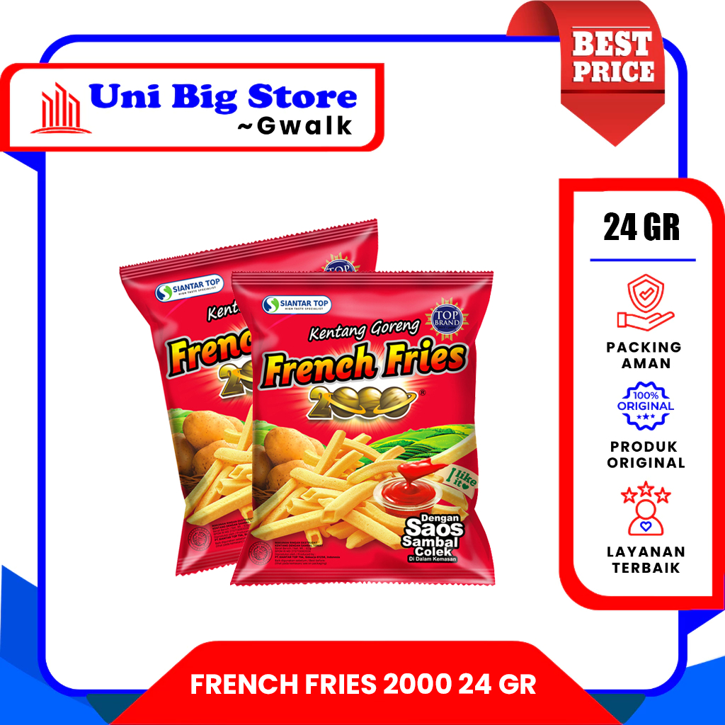 

FRENCH FRIES 2000 SNACK KENTANG DENGAN SAOS - 24 gr
