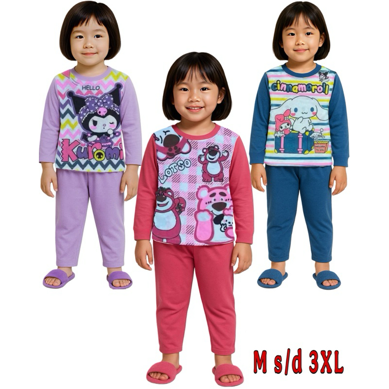 Setelan Anak Perempuan Tangan Panjang / Baju Tiidur Tangan Panjang / Setelan Baju Tidur KUROMI, LOTS