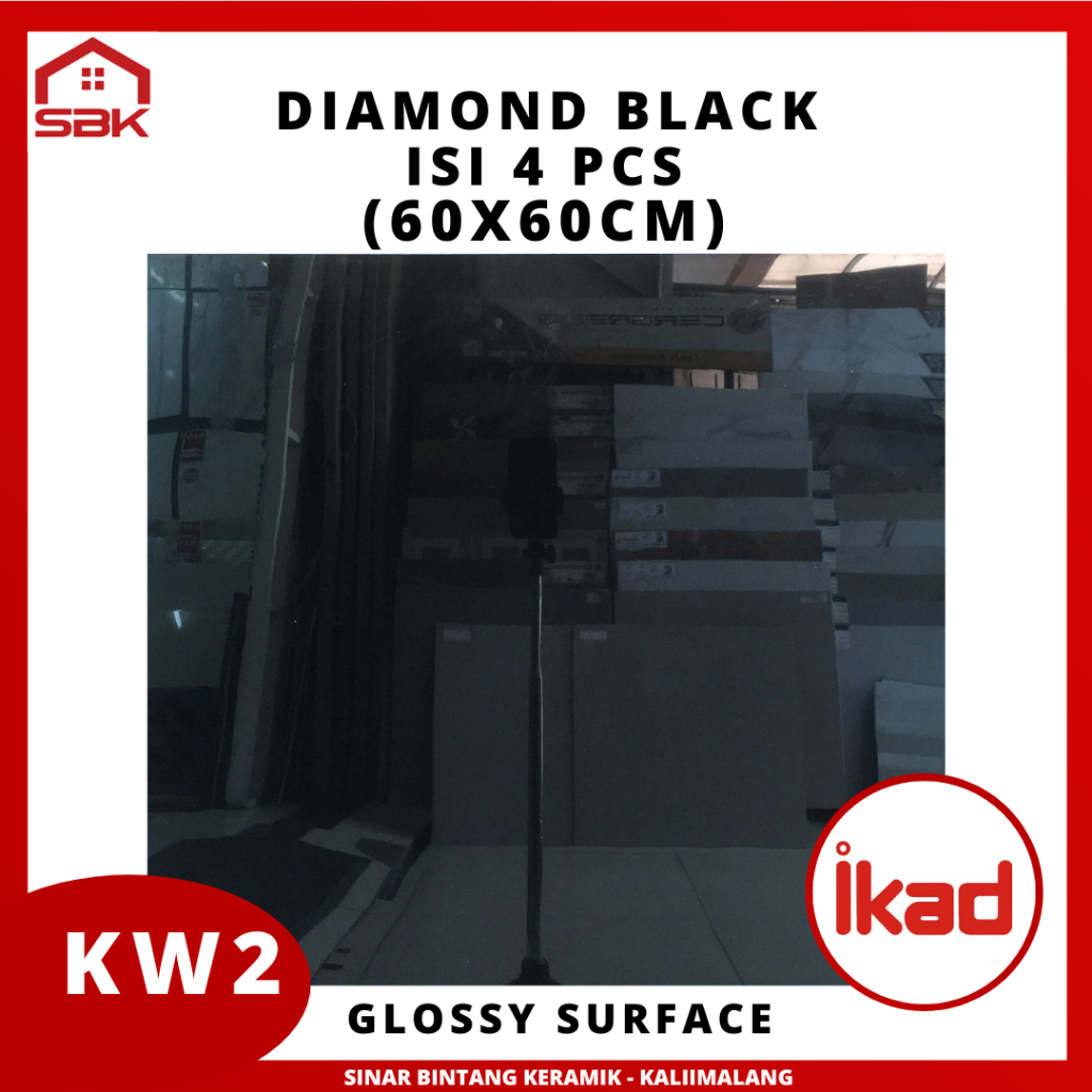 Granit Hitam Polos 60x60 Diamond Black Ikad