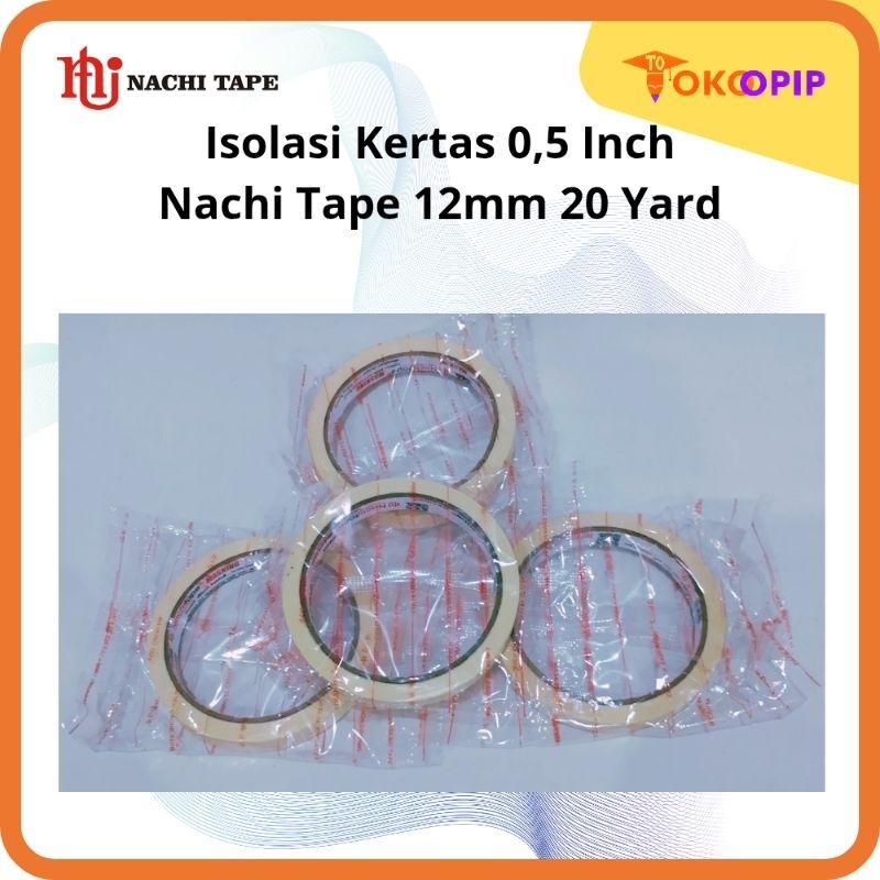 

Isolasi Kertas/Masking Tape Nachi 0,5 Inch 12mm 20Yard Original