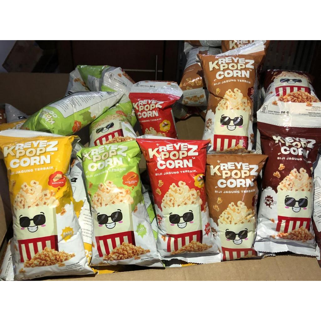 

popcorn Kreyez camilan sehat rasa jagung bakar, karamel, keju, bbq, balado cemilan popcorn