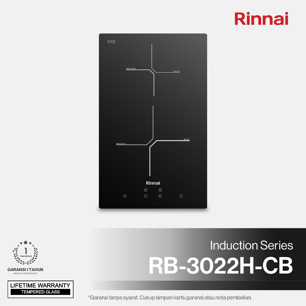 Kompor Listrik Rinnai RB-3022H-CB / Kompor Listrik Tanam Rinnai RB 3022H CB / Kompor Induksi Rinnai 