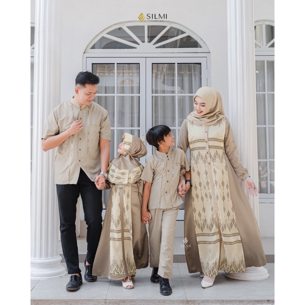 baju couple pasangan | Gamis Kondangan Mewah Dan Elegan Remaja - Wardah Family Tortilla Brown by Sil