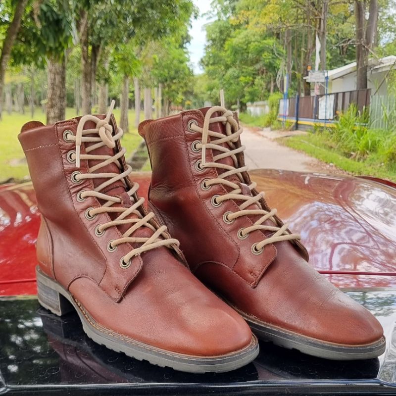 Sepatu Ankle Boots Sebago Brown Leather Original