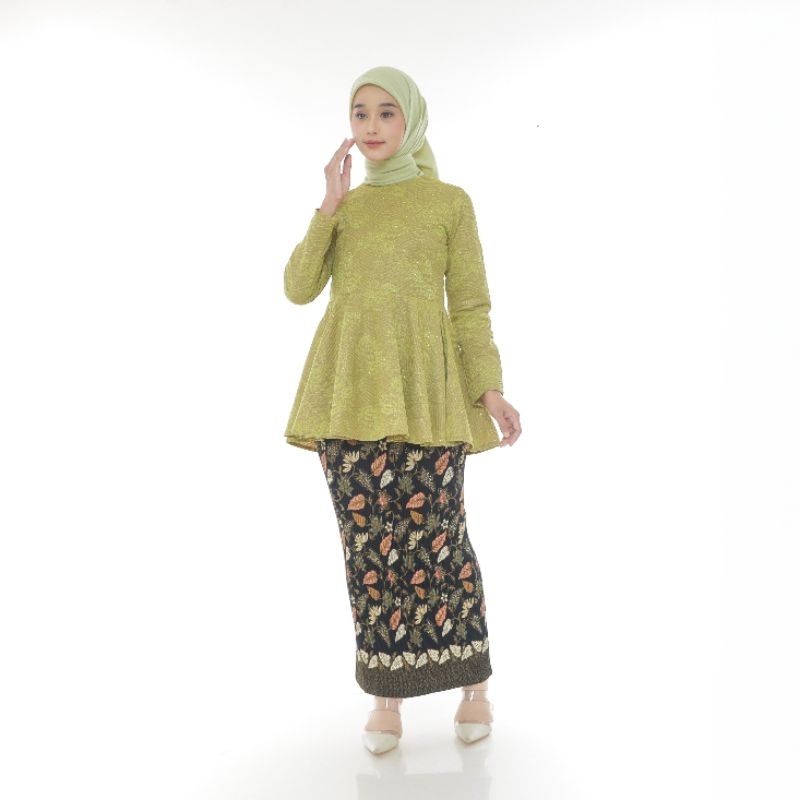 Sircinta Kebaya Modern Wanita Simple Kondangan Aesthetic Peplum Metalik bySC