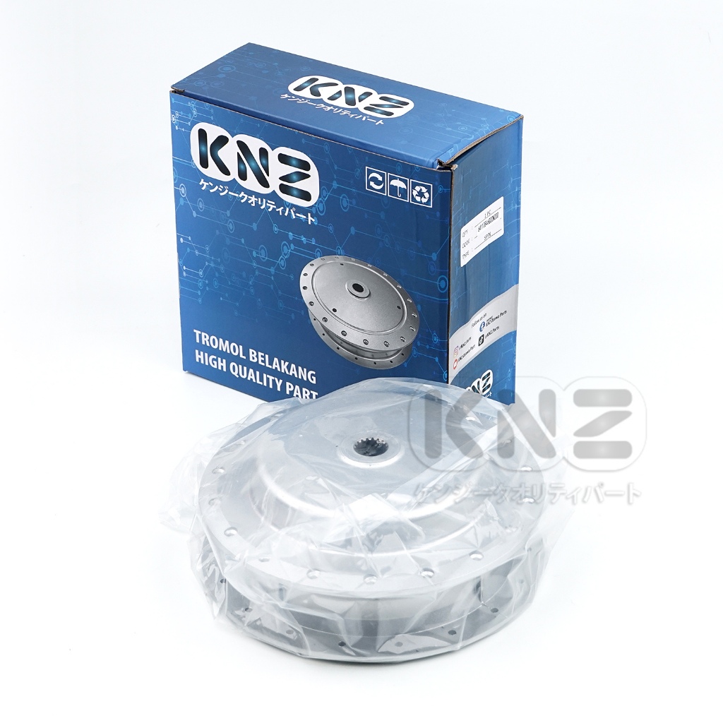 TROMOL BELAKANG + BEARING SPIN SILVER KNZ