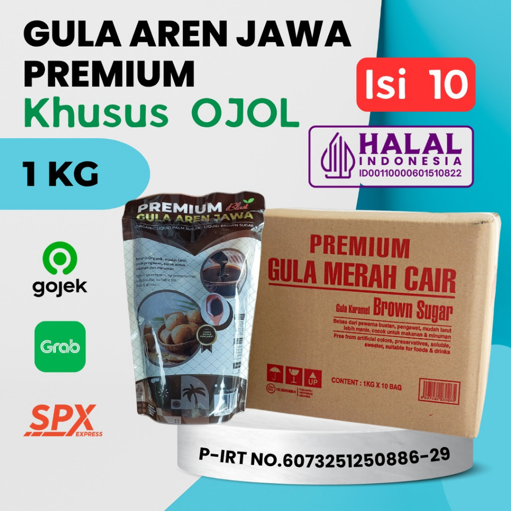 

Gula Aren Cair 1 dus isi 10 pcs / Brown Sugar Cair / Gula Jawa Aren / Palm Sugar ( khusus Ojol )