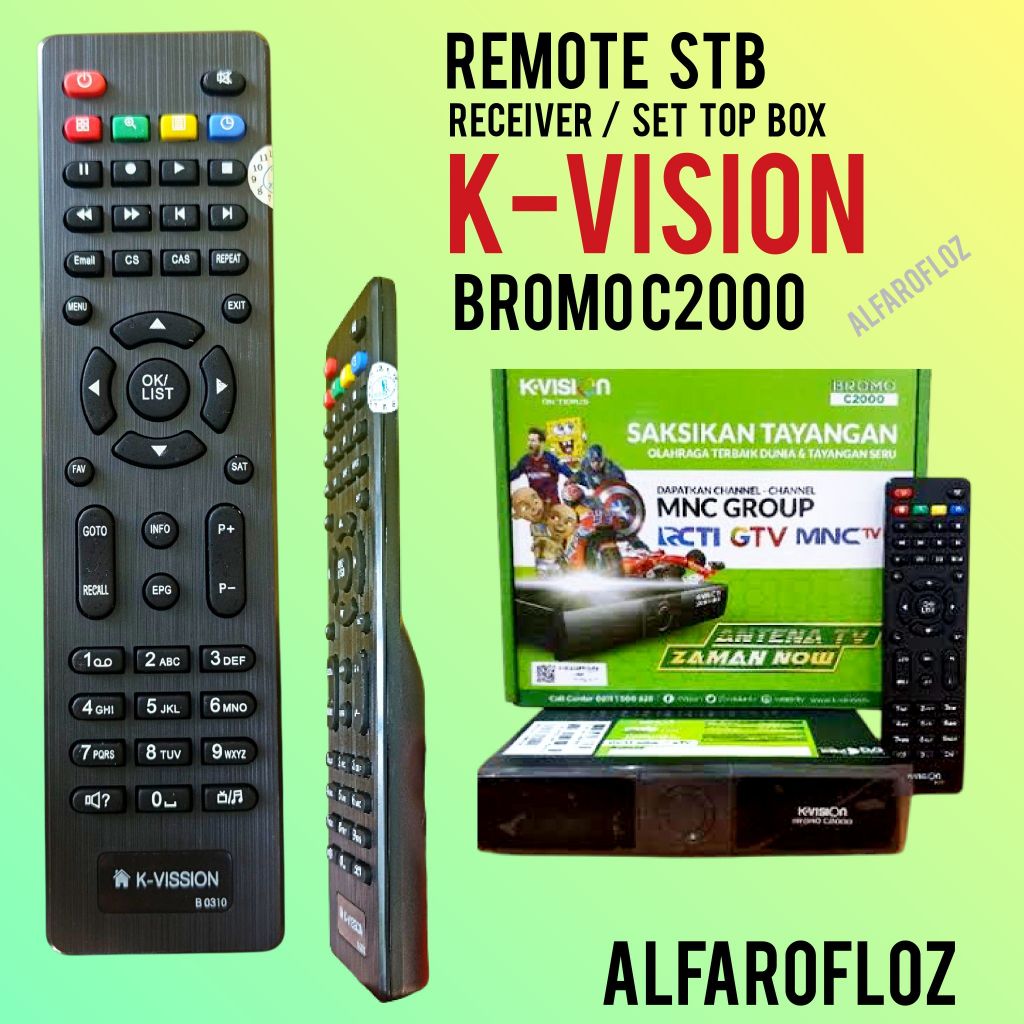 Remote K-vision Bromo C2000 Stb Set Top Box Remot Receiver Parabola