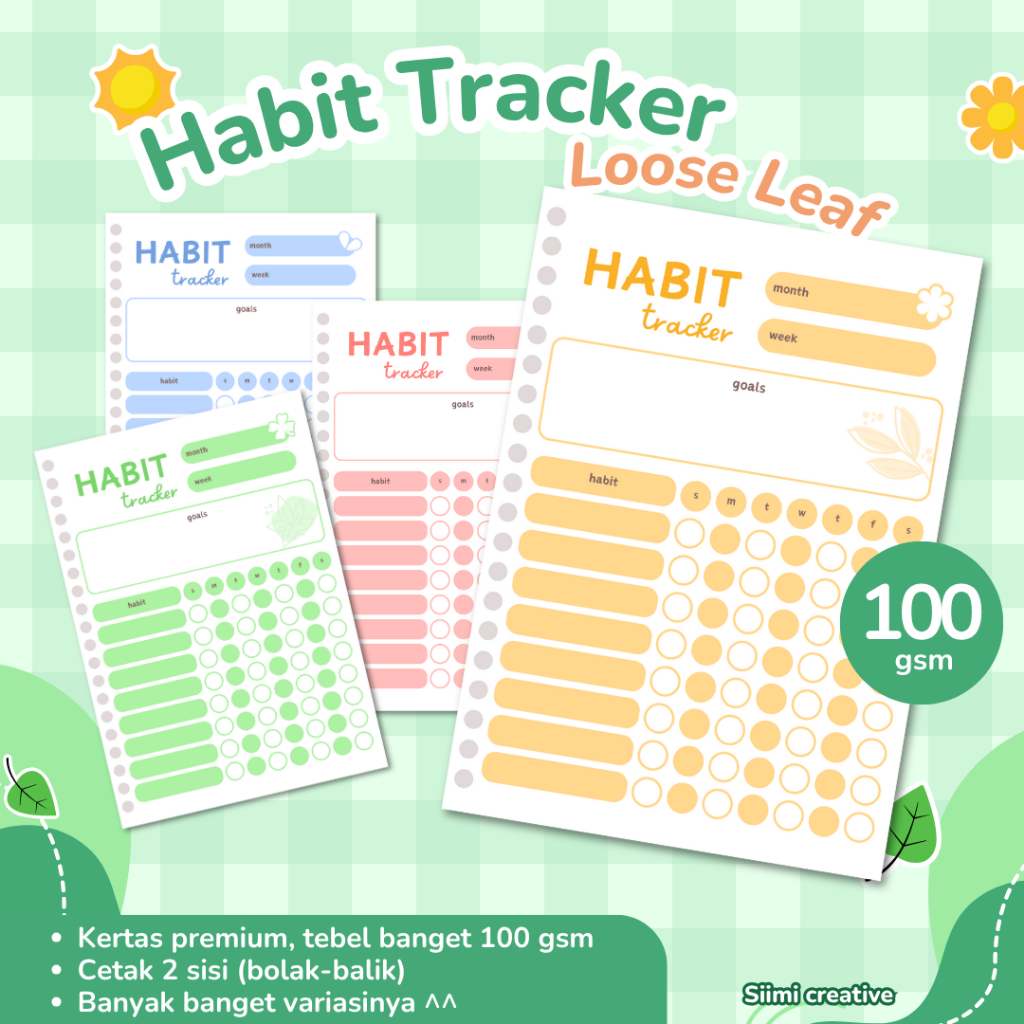 

HABIT TRACKER (LOOSE LEAF/ISI BINDER) UKURAN A5