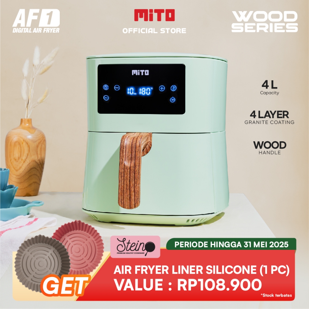 Mito AF1 Digital Air Fryer 4L - Penggorengan Tanpa Minyak