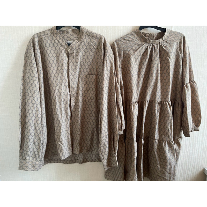 PRELOVED KAMIIDEA - SET COUPLE KEIRA TUNIC + KEMEJA KOKO - VVGC