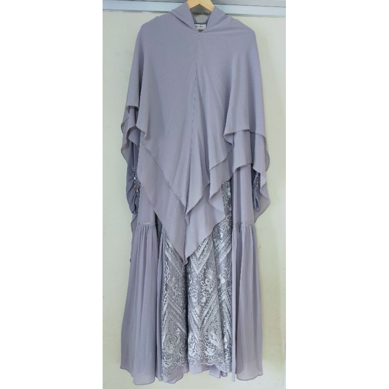 Set gamis syar'i Qnanz Preloved (silver)