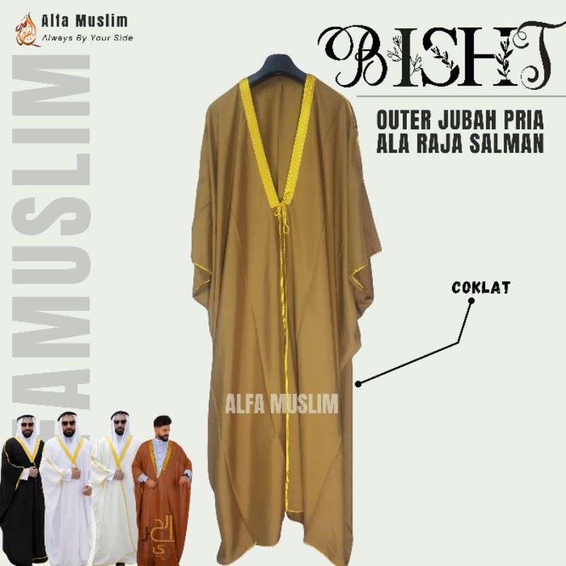 Hot Product Bisht Raja Arab, Luaran Jubah Raja Salman, Outer Jubah Premium Alfa Muslim X Haromain