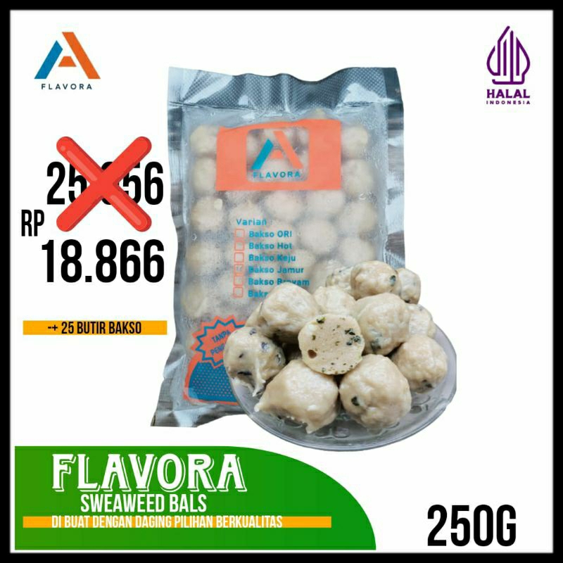 

FLAVORA SEAWEED BALS 250gr | BAKSO RUMPUT LAUT ISI 25 BUTIR PREMIUM A