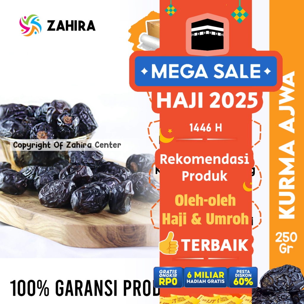 

Kurma Ajwa Nabi Premium 250gr Asli Madinah Berkhasiat Suplemen Kesehatan Terlaris Oleh-oleh Haji