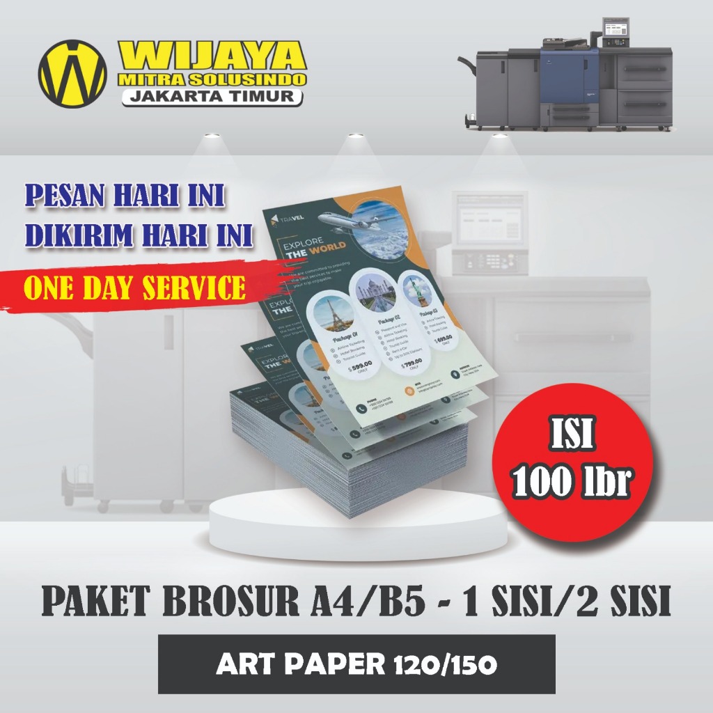 

Cetak Brosur Art Paper Murah 120 gsm - 150 gsm isi 100 Lembarr Ukuran A4 B5