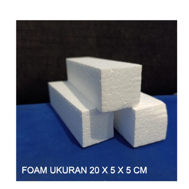 

D (D9) STEROFOAM BUSA PUTIH KUALITAS MEDIUM UKURAN 20X5X5 CM