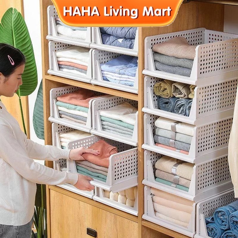 Rak Laci Lipat / Storage Box / Rak Pakaian Susun / Lemari Pakaian Plastik / Barang Rak Baju Tempat B