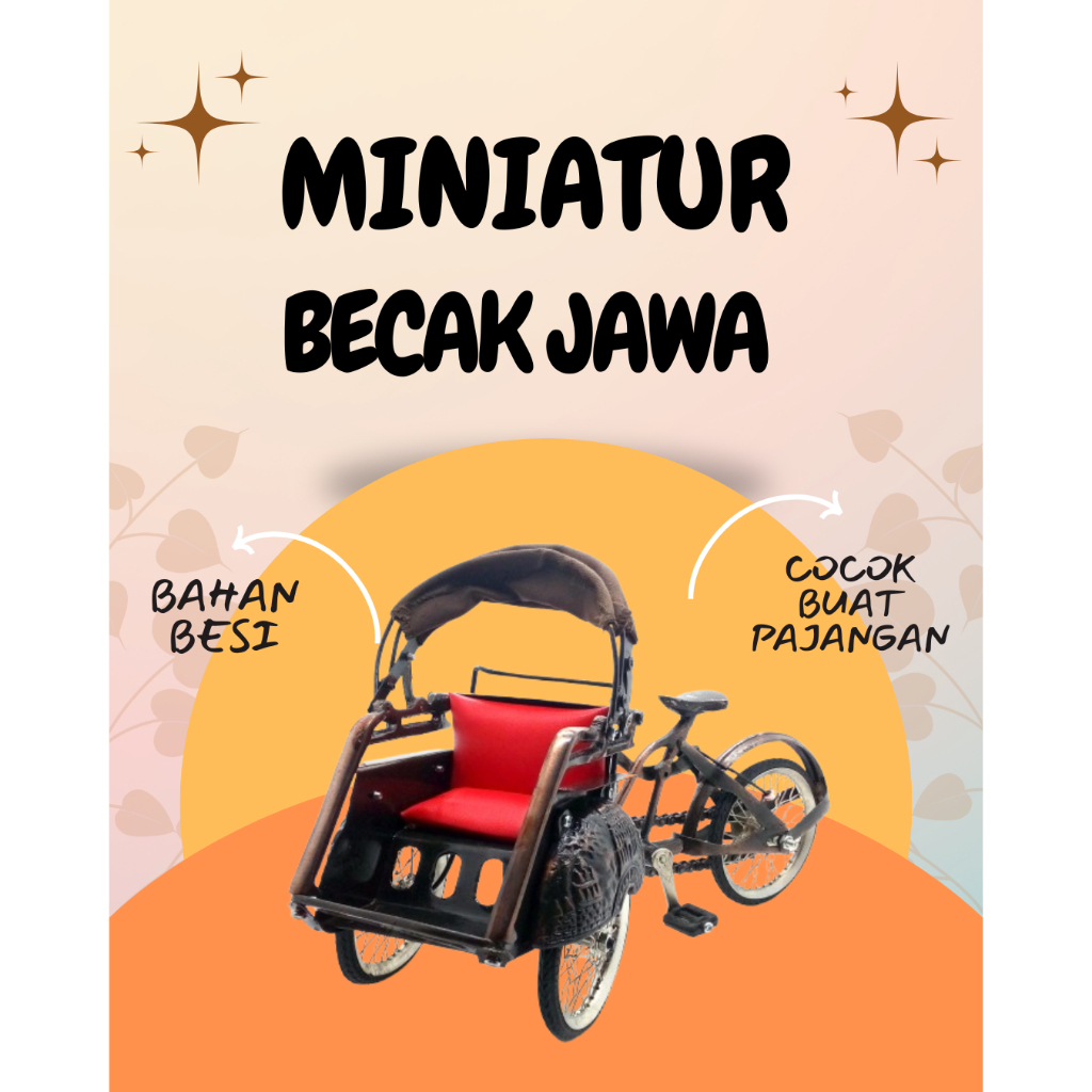 Miniatur Becak Tradisional | Becak Jawa | Miniatur Becak Jogja