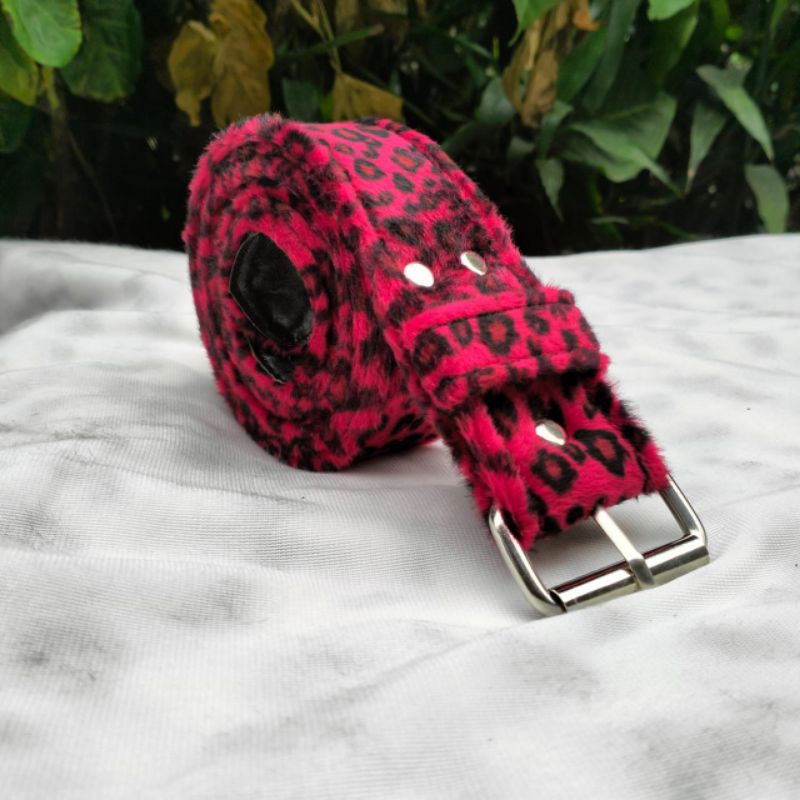 ikat pinggang leopard | belt leopard | beber leopard punk | unisex pria wanita
