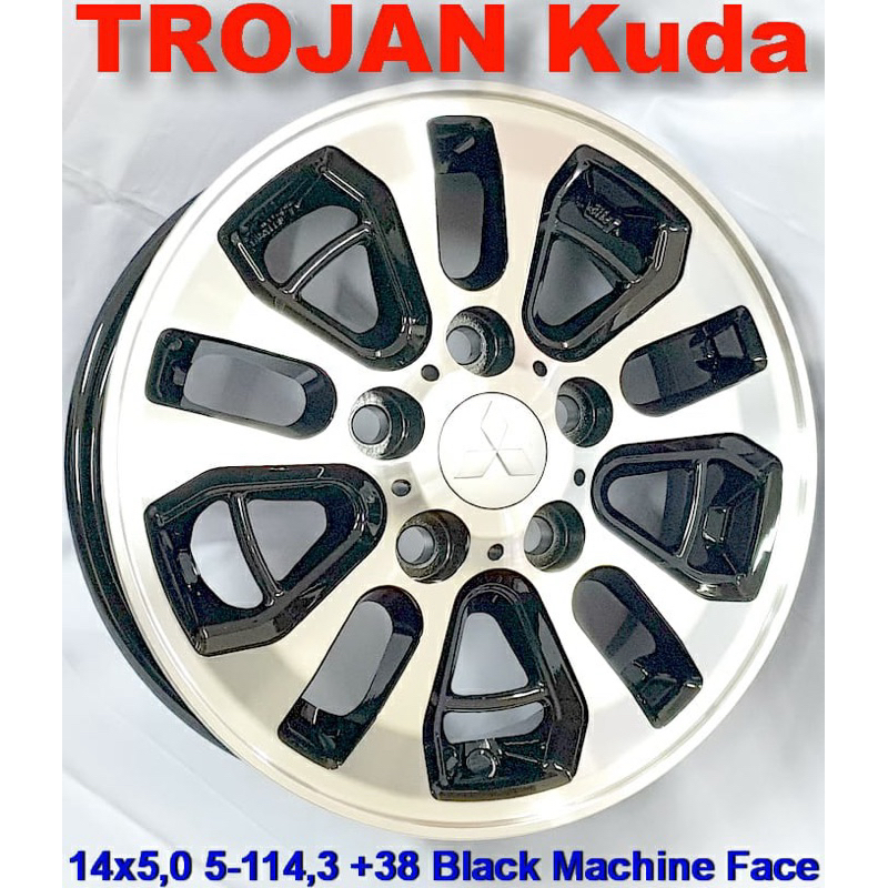 trojan kuda r 14 pcd 5x114 black machine face