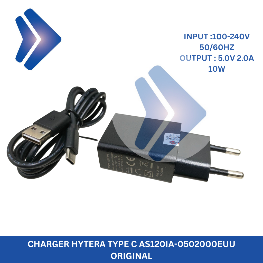 CHARGER HT HYTERA TYPE C 5V 2A 10W ORIGINAL HYTERA S SERIES COMPATIBEL HYTERA PNC 360S