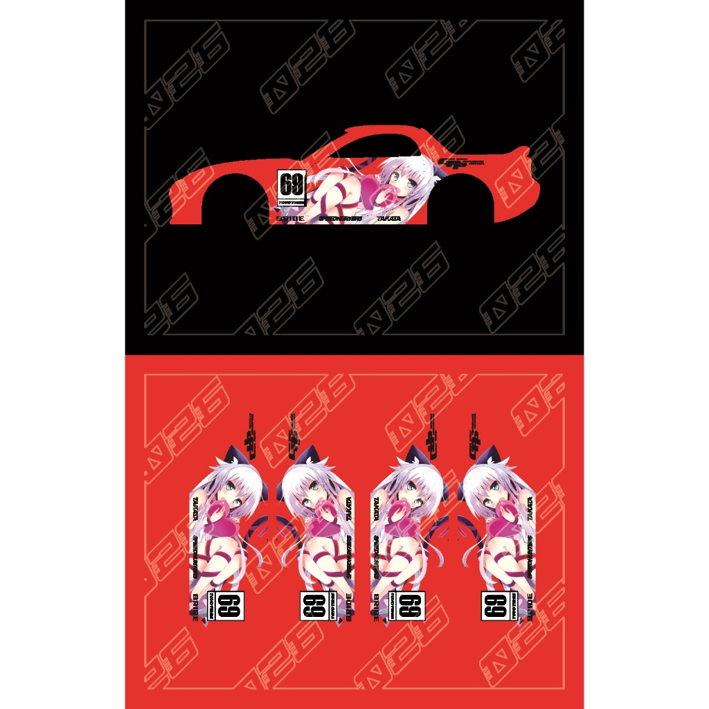 [WHITE TONER] Universal Decal Hotwheels Itasha 4