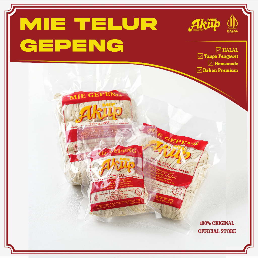 

AKUP - Frozen Food Mie Telur Telor Gepeng Ayam Yamin Mentah Mie Basah Untuk Mie Ayam Tanpa Bahan Pengawet Gepeng 250gr / 500gr / 1kg