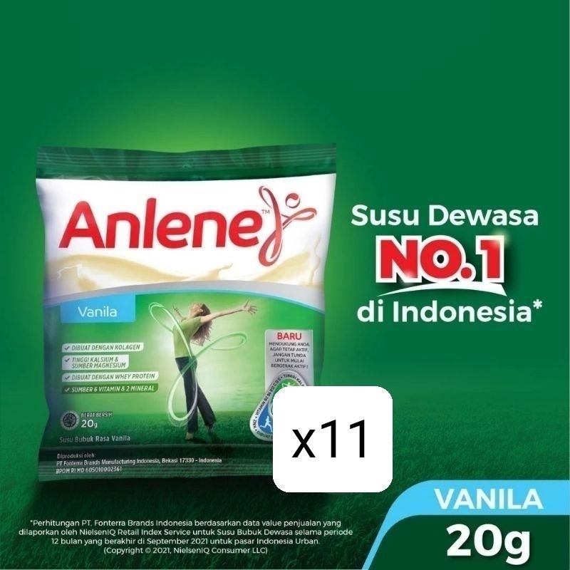 

[PROMO ISI 11 SACHET] ANLENE SACHET VANILLA 20gr x 11 pcs