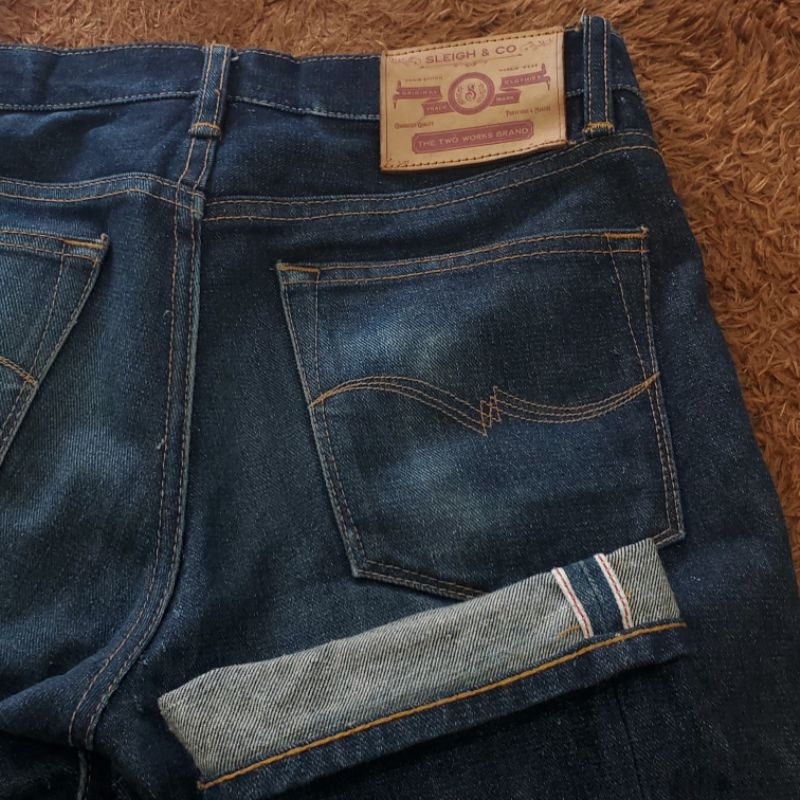 Sleigh. Co Denim Jeans Selvedge Accent Pants Celana