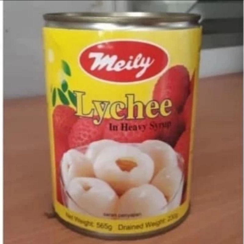 

leci kaleng meily lychee in heavi syrup 565 gr