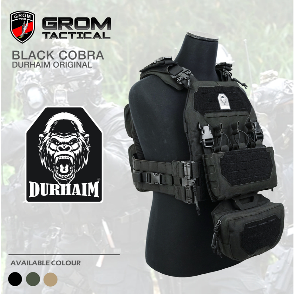 BODYVEST DURHAIM BLACK COBRA | ROMPI TACTICAL MILITER AIRSOFT TNI ROMPI BODY ARMOR