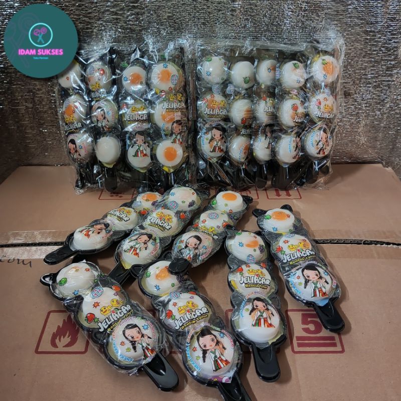 

AAA jelly agar bentuk telur ceplok sate isi 10 pcs 1 pack