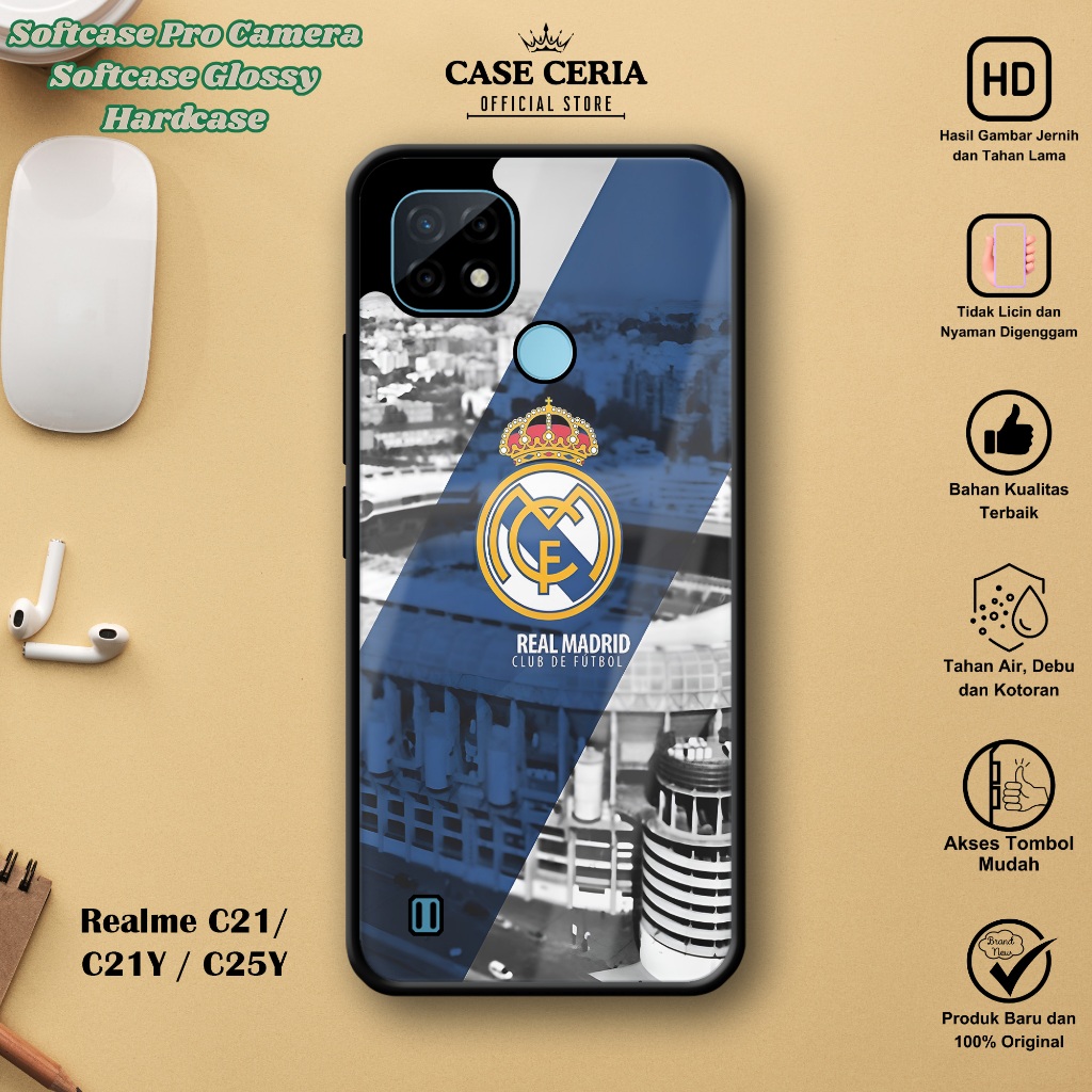 Case For Realme C21 / C21Y / C25Y - Casing HP Club Bola – Softcase Pro Camera – Hardcase - Silikon
