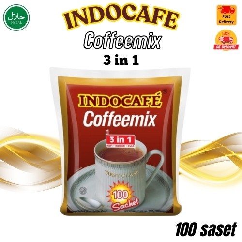 

Kopi Indocafe Coffeemix 3 in 1 100 Saset Halal