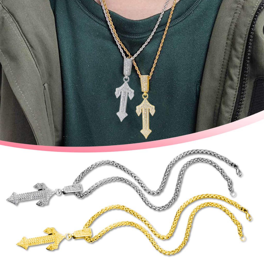 Hip Hop Kalung Pedang Eropa dan Amerika Kalung Liontin Pedang kalung salib - Emas/Perak