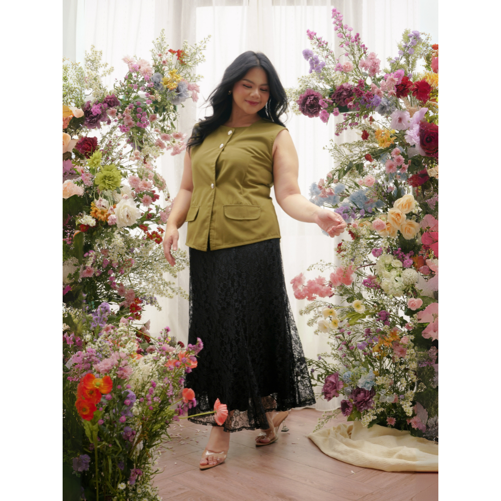 Xtramiles - Peony Lace Skirt 8 Colors | Rok Renda Kasual Big Size Plus Size