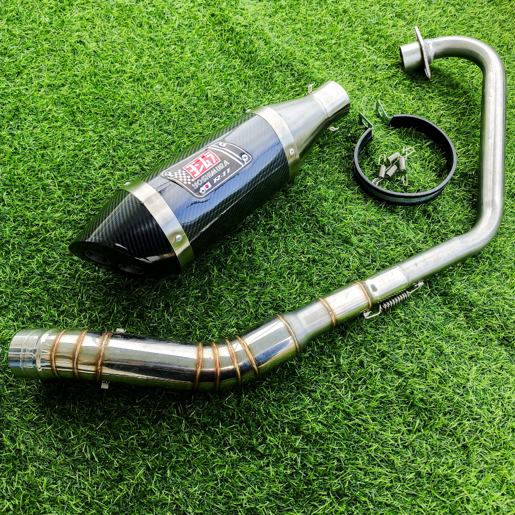 Knalpot Yoshimura bass adem Vixion fu Sonic CBR Vixion old Megapro R15 MX king knalpot racing Karbon