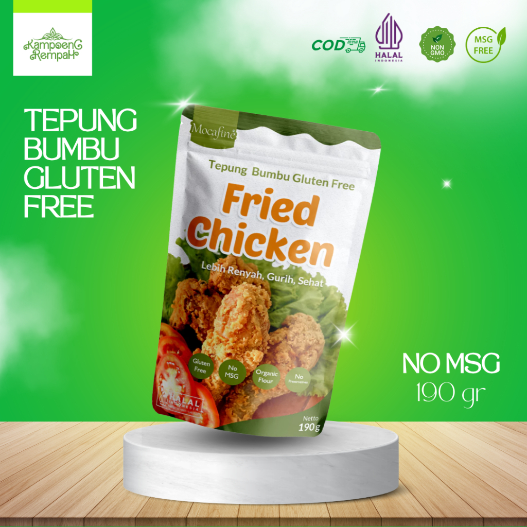 

Mocafine Tepung Bumbu Gluten Free Fried Chicken No MSG 190g