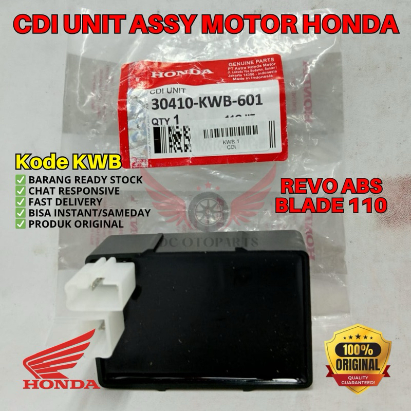 KWB CDI UNIT ASSY REVO ABSOLUTE ORIGINAL AHM HONDA, CDI ORIGINAL BLADE 110, CDI UNIT ASSY, CDI REVO 