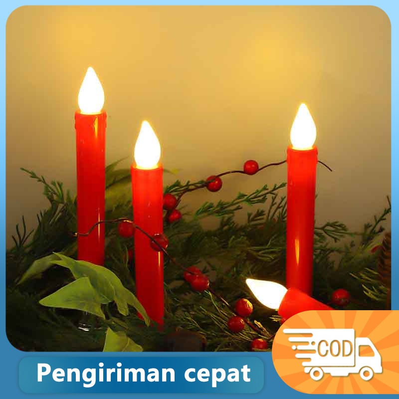 Lilin led elektrik dekorasi atau altar 1 pasang (2lilin+base)